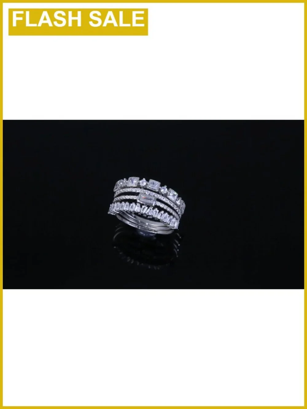 Princess Emerald Cut CZ Stackable Wedding Ring Set 925 Sterling Silver 14k Gold